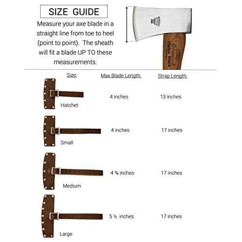 Helko Werk Leather Axe Sheath (Hatchet) - Genuine Leather Sheath for Axes and Hatchets Leather and Axe Cover and Hatchet Cover (Hatchet Black) S121SBK