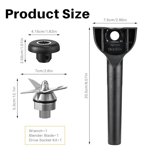 Replacement Kit for Vitamix 5200 Series Blender Blade Assembly with Wrench & Drive Socket (64oz/32oz)