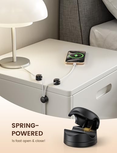 Lamicall 6 Pack Rotatable Cord Organizer Clips with Spring Lock - Cable Management