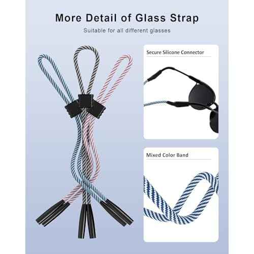 3 Pack Eye Glasses Strap Sunglasses Eyeglasses Holder for Men Women Kid Eyewear Rope String Keeper Lanyard Retainer