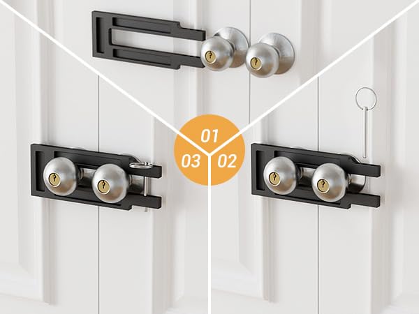 AONAYIOA Double Door French Door Locks, Adjustable Childproof French Door Security,Easy Adjustable French Door Locks,Lock Picking,Black