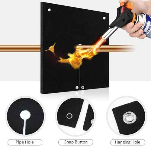 HVAC Tools Welding Blanket Fireproof, 1/5in(5mm) Opening Shape Soldering Blanket, 5 Packs Brazing Heat Shield for Torch Flame Protector, Welding Pad for Plumbing, Solder Plumbers HVAC Torch Protector