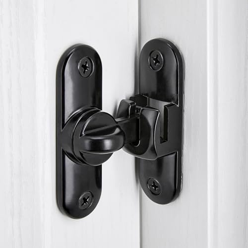 INIRET Black Barn Door Lock 90/180 Degree Flip Gate Latch - Variation 1
