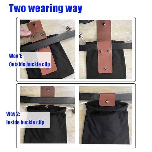 Tool Pouch with Belt Clip-On and Loop,Small Utility Pocket Organizer for Tools Nails Screws, Durable Canvas Work Bag for Electrician Plumber Carpenter