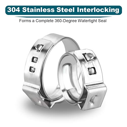 LOKMAN 50 Pack 1/2 Inch Stainless Steel PEX Cinch Clamps for Pipe Fittings