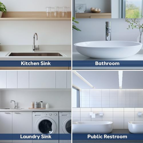 PlumbCraft 11-in. Mini Drain Plunger, Drain and Sink Plunger for Kitchen and Bathroom Drains, Drain Clog Remover with Handle, Bellows Plunger to Unclog Sink Drain, DIY Bathroom Sink Accessory