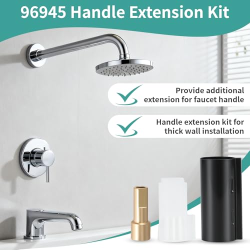 Vayolli Matte Black Shower Extension Kit Compatible with Moen Posi-Temp Valve