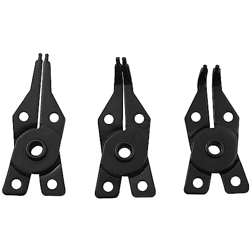 Snap Ring Pliers TAODAN 1Set 4 In 1 C Clips Removal Retaining Set for Automotive and Engine Repair, Interchangeable Jaw Head 45 90 and 180 Degree Angled Jaws, AC Compressor Clutch Holding Tool