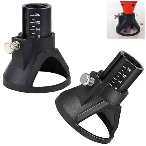 2 Pack Rotary Tool Guide Router Attachement Locator Positioner with Depth Gauge for Cutting Carving Engraving Grinding Milling Cutter Electric Drill Bits Routering Tool Project Woodworking