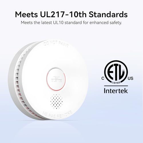 SITERWELL 9V Battery Operated Smoke Detector with Photoelectric Sensor, Pack of 1