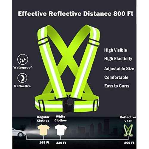 Reflective Running Vest 2-10 Pack, High Visibility Reflective Gear Night Cycling Safety Vest Strap for Men Women Kids