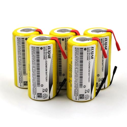 (5-Pack) Sub C 1.2V 2000mAh Ni-CD Rechargeable Batteries with Tabs for Power Tools, Cordless Drills, Emergency Lights, High Drain Devices