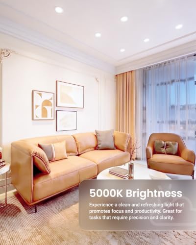 Sunco 6 Inch Flush Mount LED Recessed Ceiling Light 15W Dimmable 5000K Daylight