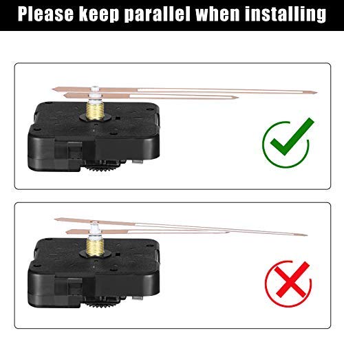 Mudder 6pcs Silent Clock Movement Mechanism 28mm Replacement with Hands