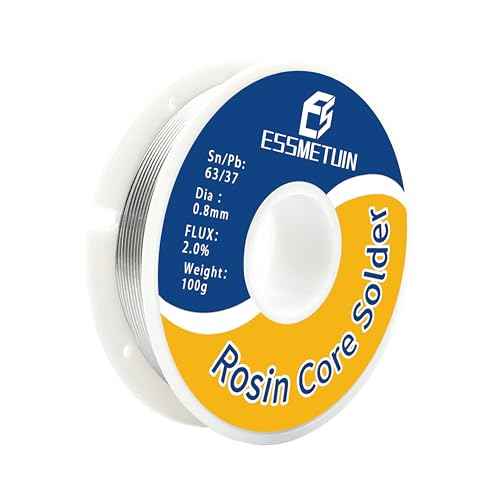 63/37 Tin Lead Rosin Core Solder Wire for Electrical Soldering, Circuit Board, DIY Home Appliance, Repairing for Cable/Radio/Other Electrical Devices, 2% Flux Sn63Pb37(0.8mm/0.032in, 0.2LB)