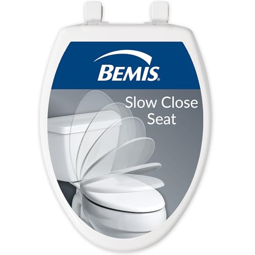 Bemis Elongated Slow Close Toilet Seat with Easy Clean Hinges - White