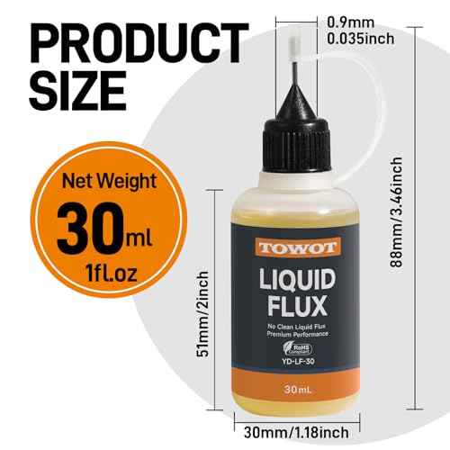 TOWOT Liquid Solder Flux, 30ml No-Clean Soldering Flux for Electronics, Lead-Free & Anti-Corrosion, High Purity Rosin Solder Flux for PCB, Copper, Silver