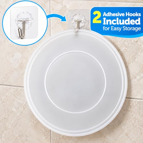 Yvlixyn Silicone Lid for Instant Pot 5–6 Qt, Airtight Food Storage with Hooks - Transparent White 6QT