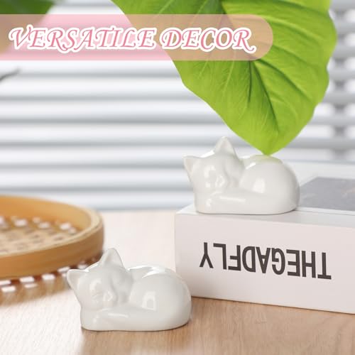 Wonderjune 2 Pack White Cat Toilet Bolt Covers | Decorative Bathroom Accessories