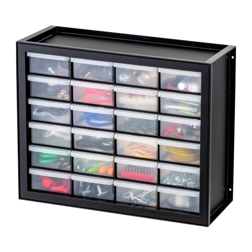 IRIS USA Black 24-Drawer Plastic Storage Cabinet - Multi-Purpose Organizer