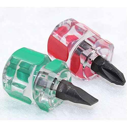 Mini Ultra Short Stubby Screwdriver Set 2 Pieces 1 Phillips, 1 Flat Head, Sewing Machine Repair Performance Tool, Suitable for Tight Spaces & DIY Repairs A must have for every toolbox