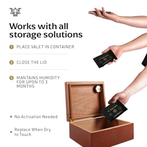 Valet 72% Humidity Packs 60g 4-Pack for Wood & Airtight Storage (Variation: 72% Wood Containers)