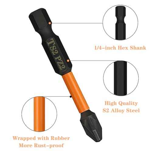 10PCS Magnetic PZ2 Pozi Screwdriver Bit Set Quick Release 1/4 Inch Hex Shank Pozidriv #2 Drill Bits S2 Alloy Steel Impact Driver Bit for Power Drilling (2 Inch Length)