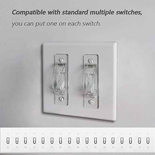 Wall Switch Guard, ILIVABLE Child Proof Light Switch Plate Covers Protects Your Lights from being Accidentally Turned On or Off by Children and Adults (Clear, 2 Pack)