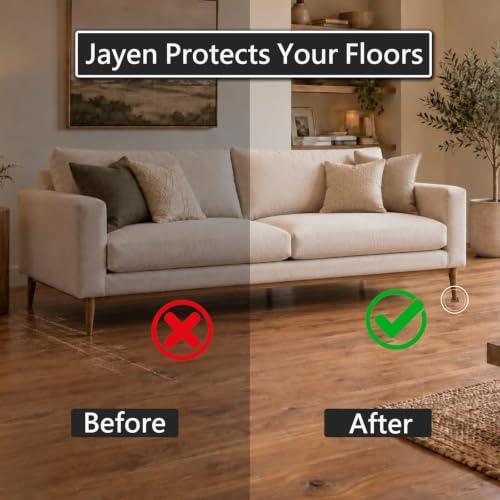 Jayen 2x2 Inch Non-Slip Furniture Caster Cups - 4 Black Floor Protectors