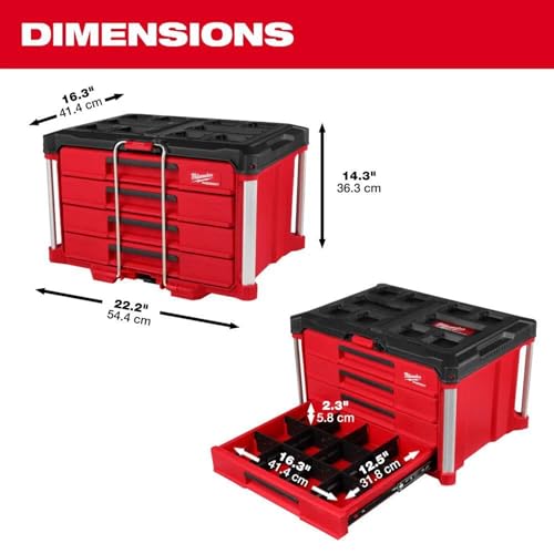 Milwaukee PACKOUT 4-Drawer Tool Organizer Box 48-22-8444