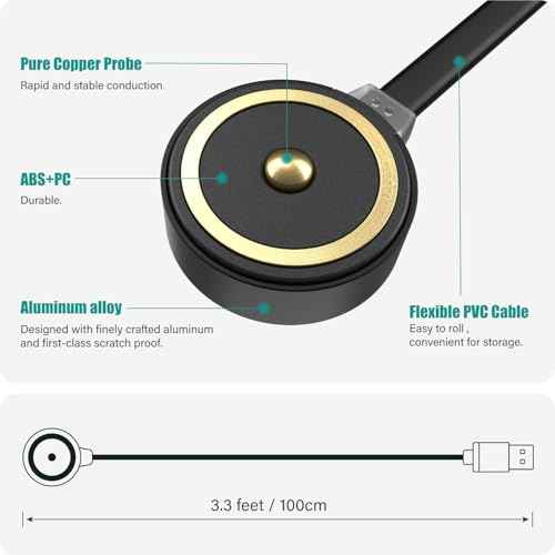 TUSITA MCC S Magnetic Charging Cable Only Compatible with Olight Flashlight Baldr RL Mini S BL, PL-Mini 1 2 - Special,100cm