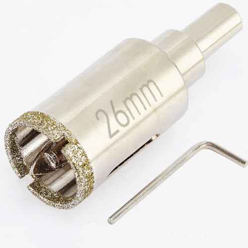 1 Inch Diamond Hole Saw with Pilot Bit, 1" Tile Hole Saw with Center Drill Bit for Marble, Granite, Ceramics, Porcelain Tiles, 1-1/2" Depth of Cut for Thick Countertops