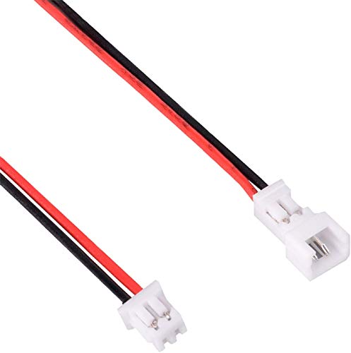 LYJEE 10 Pairs Micro JST 1.25mm 2 Pin Electrical Connectors with 80mm Wires - Variation 2 PIN-26AWG