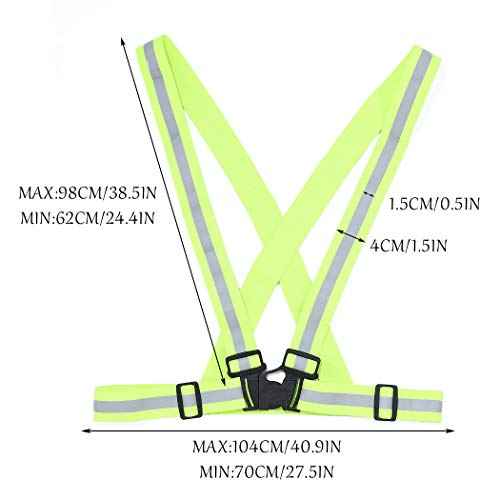 DRESBE Reflective Vest Gear Unisex Warning Vests Adjustable Laser Safety Band for Night Running Cycling Jogging Walking