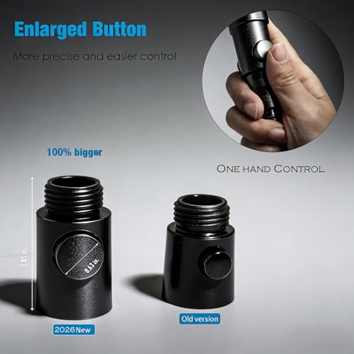 RIVOODS Matte Black 2 Pack Shower On/Off Valve with Enlarged Button & Flow Regulator