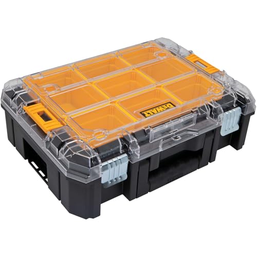 DEWALT TSTAK Small Parts and Screw Organizer Toolbox - 17.25"L x 13.25"W x 4.62"H, Removable Compartments