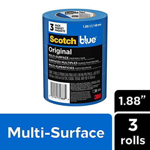 ScotchBlue Multi-Surface Painter's Tape 2 Inch Wide - 3 Rolls