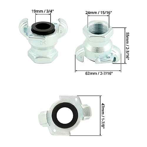 QWORK Iron Air Hose Fitting, 3/4" NPT Female Ends, Universal Fitting, 2 Pack