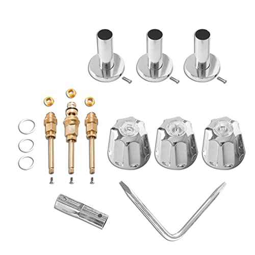 SENTO Bathtub and Shower 3 Handle Tub Trim Set For Gerber Faucets Bathtub Shower, Easy Installation, Heavy Duty Metal, Polished Chrome