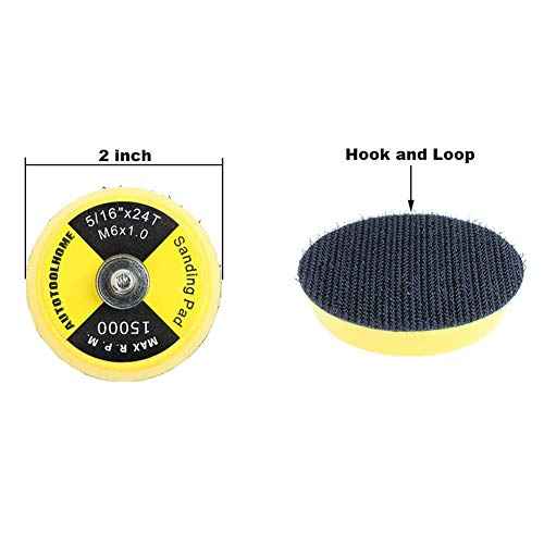 2 Inch Hook and Loop Sanding Pad with 1/8" Mandrel ? Replacement Backing Pad for Sanding Discs, Drill & Rotary Tools Air Die Grinder Sander Polishing Pads 9 Pack