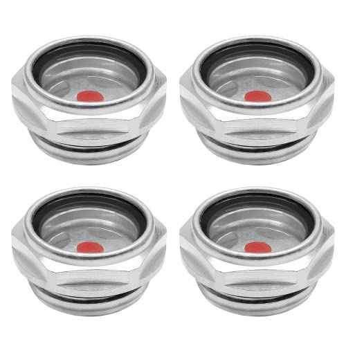 4Pcs Air compressor Oil Sight Glass 1 Inch NPT Oil Liquid Level Gauge Male Threaded Aluminum Alloy Oil Indicator Window For Air Compressor Gearbox Tan