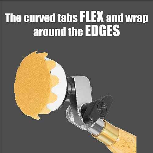 Keystone Flex Edge Gold 3 Inch Hook and Loop Sanding Discs, Wavy Sand Paper for Bowl Sanders and Drill Sanding Attachments, Prevent Shifting, Single Grit - 25 Pack (220 Grit)