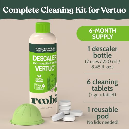 Nespresso Vertuo Descaling & Cleaning Kit by Roobi – Eco-Friendly