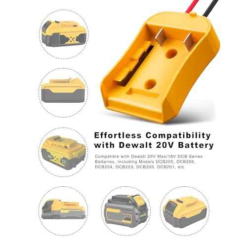 2 Pack 20V Adapter for Dewalt Battery Adapter Compatible with Power Wheels Battery Conversion Upgrade Kit for DIY Rc Car Toys, Robotics and Rc Truck with 30A Fuses Wire Terminals 12AWG Wire