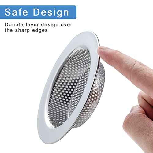 2 Pcs Sink Strainer for Most Kitchen Sink Drain Basket, Upgraded Double-Layer Safe Design Kitchen Sink Strainer (Outer Diameter 4.5 Inch)