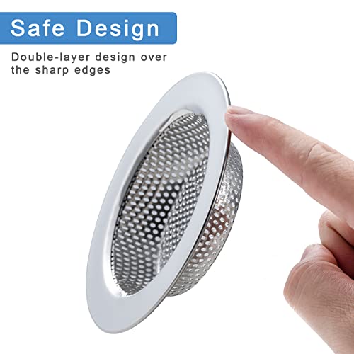 Honmein Silver 2-Piece Double-Layer Stainless Steel Sink Strainer Set
