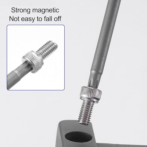 11Pcs Security Torx Bit Set Tamper Proof Torx Bits Magnetic Star Screwdriver Bits Set S2 Steel 1/4 Hex Shank Torque Security Bits T6-T40, 4 Inch Length for Deeper Work