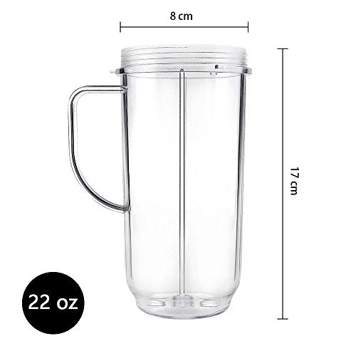 QueenTrade 22oz Tall Blender Cup with Handle for Magic Bullet 250W