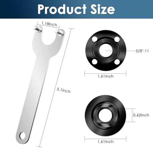 Angle Grinder Attachments 9PCS Nut Grinder Angle Grinder Wrench Kits 5/8-11 Flange Metal Lock Nut Compatible with Dewalt Milwaukee Makita193465-4 Metabo Bosch 4.5" 5" Grinder Parts