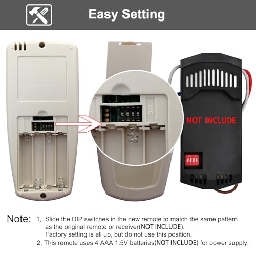 CENMING Replacement Remote for Hampton Bay FAN-9T FAN TIMER 3-Speed LCD No Light Dimmer